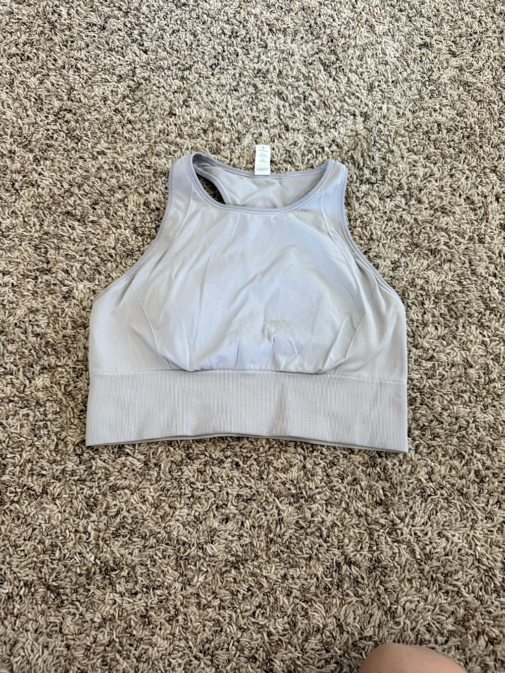 lululemon athletica Light Gray High-Neck Crop Sports Bra